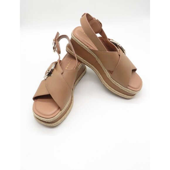 Marc Fisher Women's Espadrille Sandals Tan Faux Leather Adjustable Straps 7 NEW - Picture 6 of 7